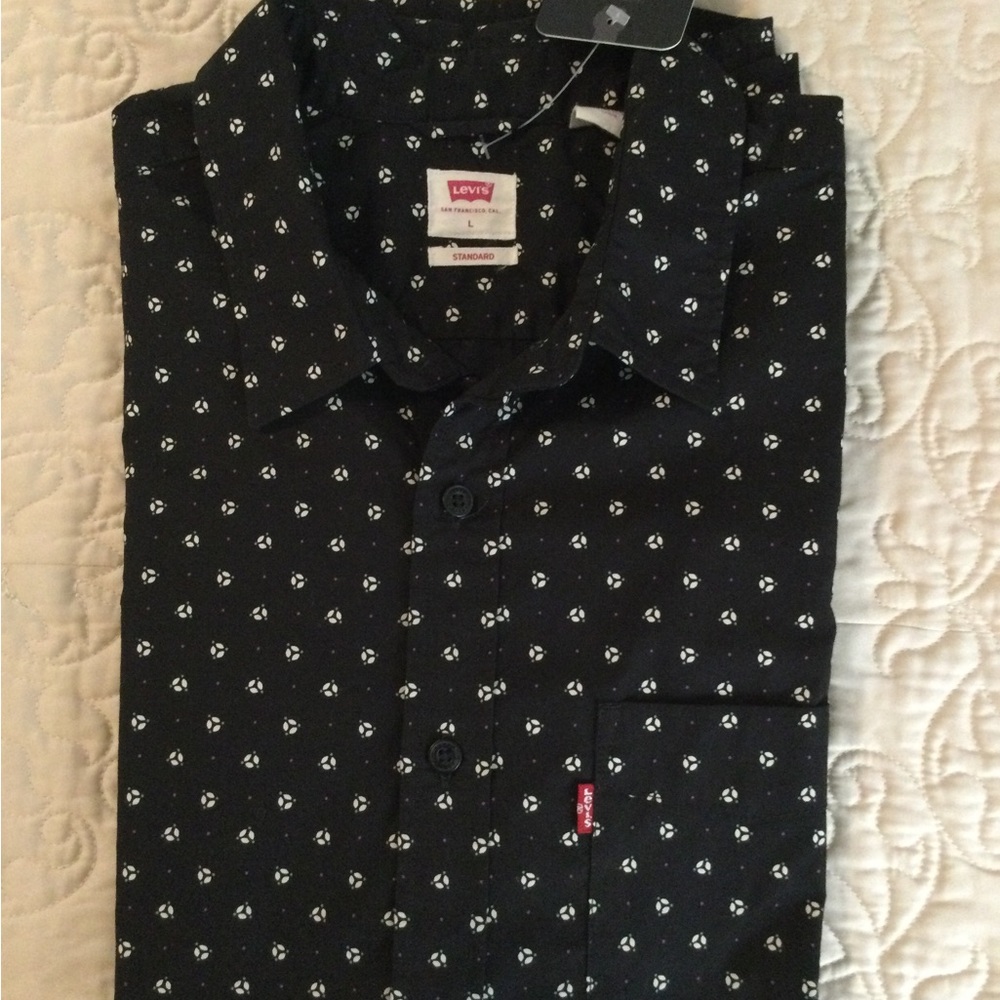Men's Black and White Patterned Shirt - Picture 5 of 6